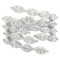 3,64 Karat SI Reinheit HI Farbe Marquise Diamant Wickelring 18 Karat Weißgold