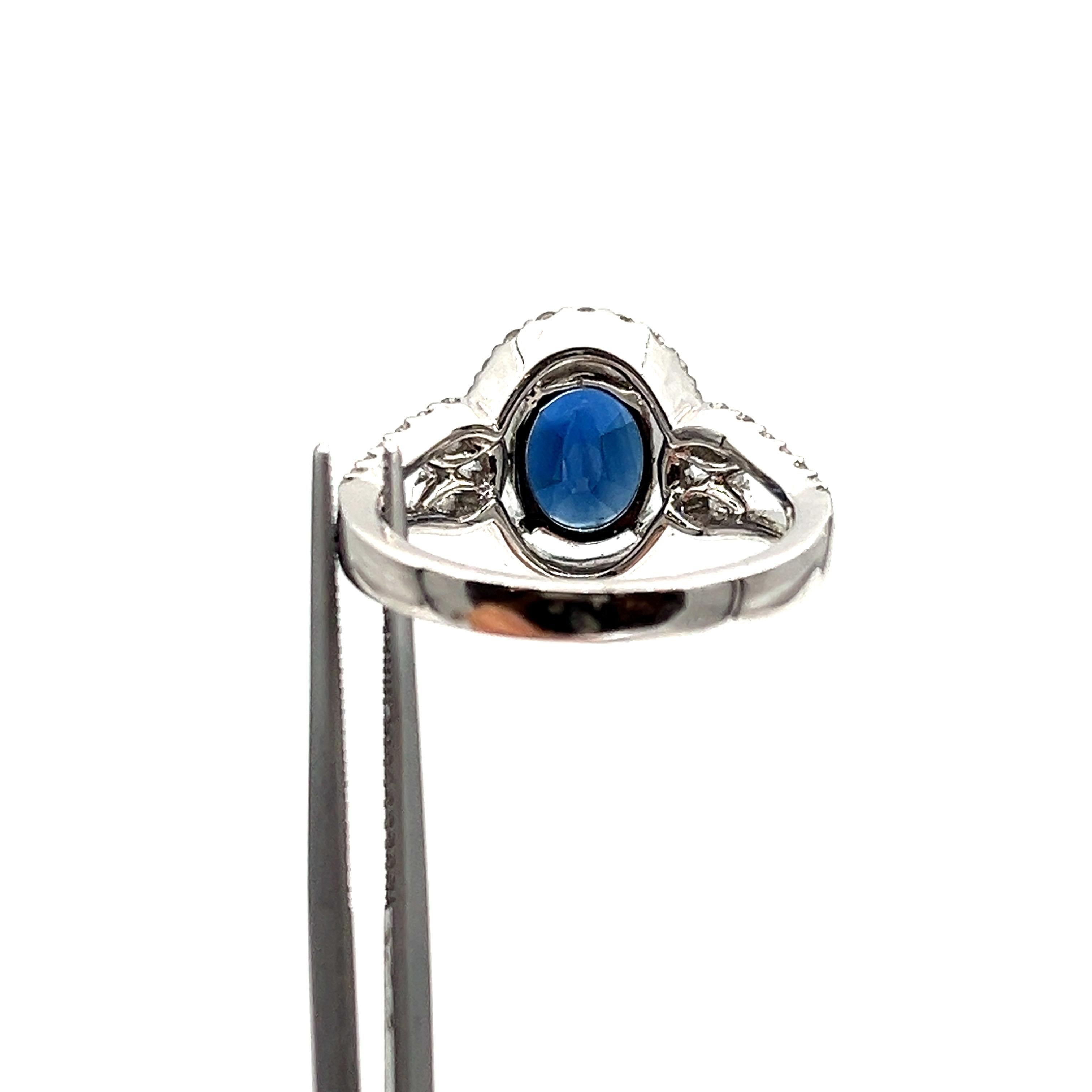 Women's or Men's 3.64 ct Natural Sapphire & Diamond Ring  For Sale
