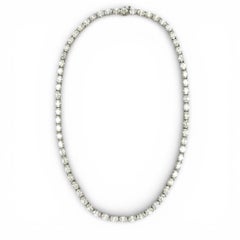 36.41 Carats Oval Diamond East West Tennis Necklace
