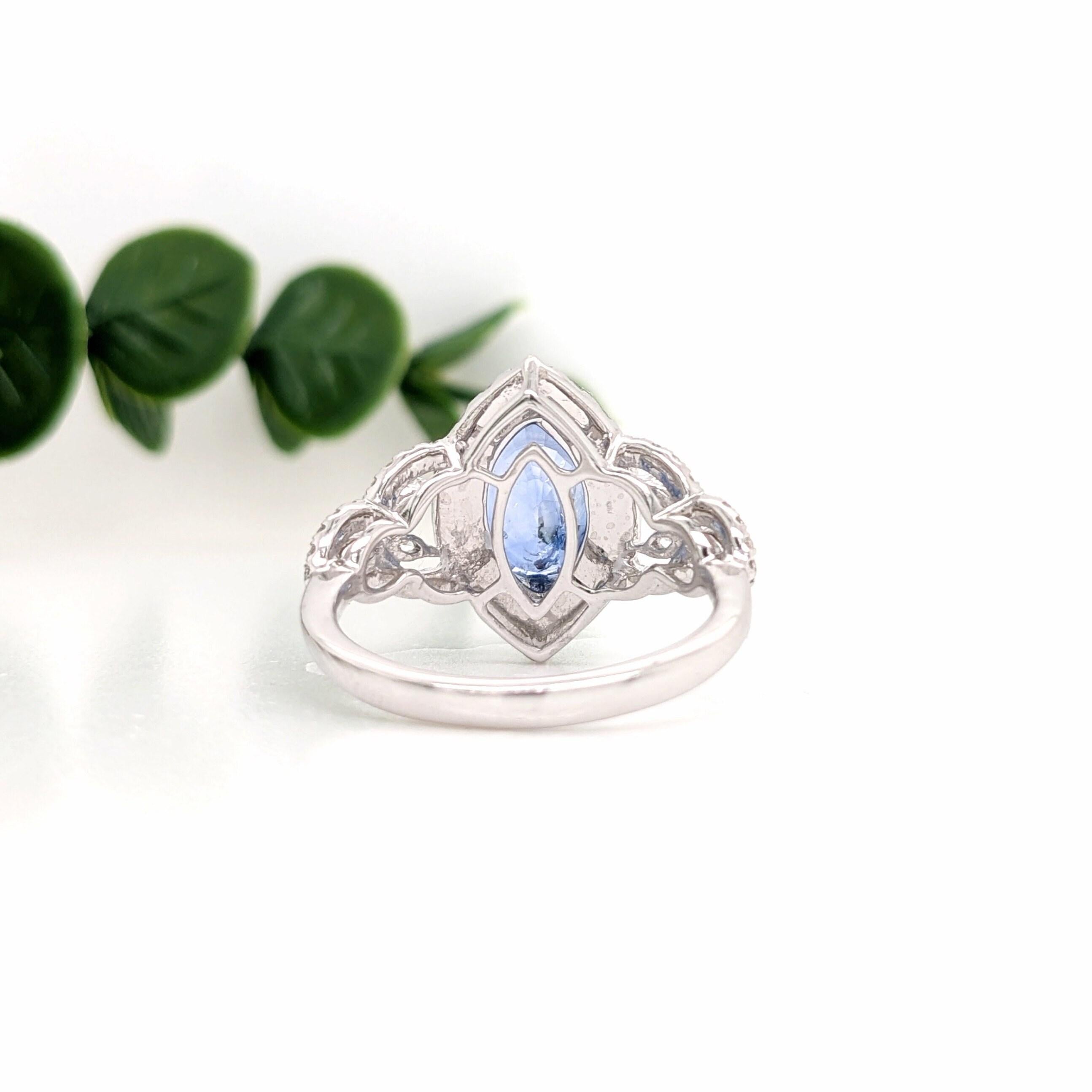 Oval Cut 3.64ct Ceylon Sapphire Ring w Earth Mined Diamonds in Solid 14K Gold OV 11.7x7mm For Sale