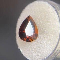 3.64ct Deep Orange Tourmaline Pear Cut Loose Gemstone