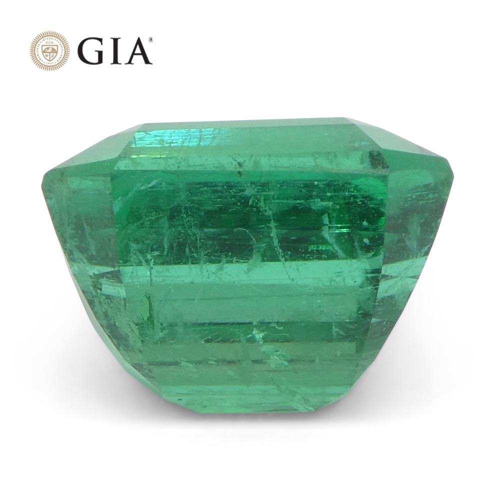 3.64ct Octagonal/Emerald Cut Green Emerald GIA Certified Zambia (F2) en vente 4