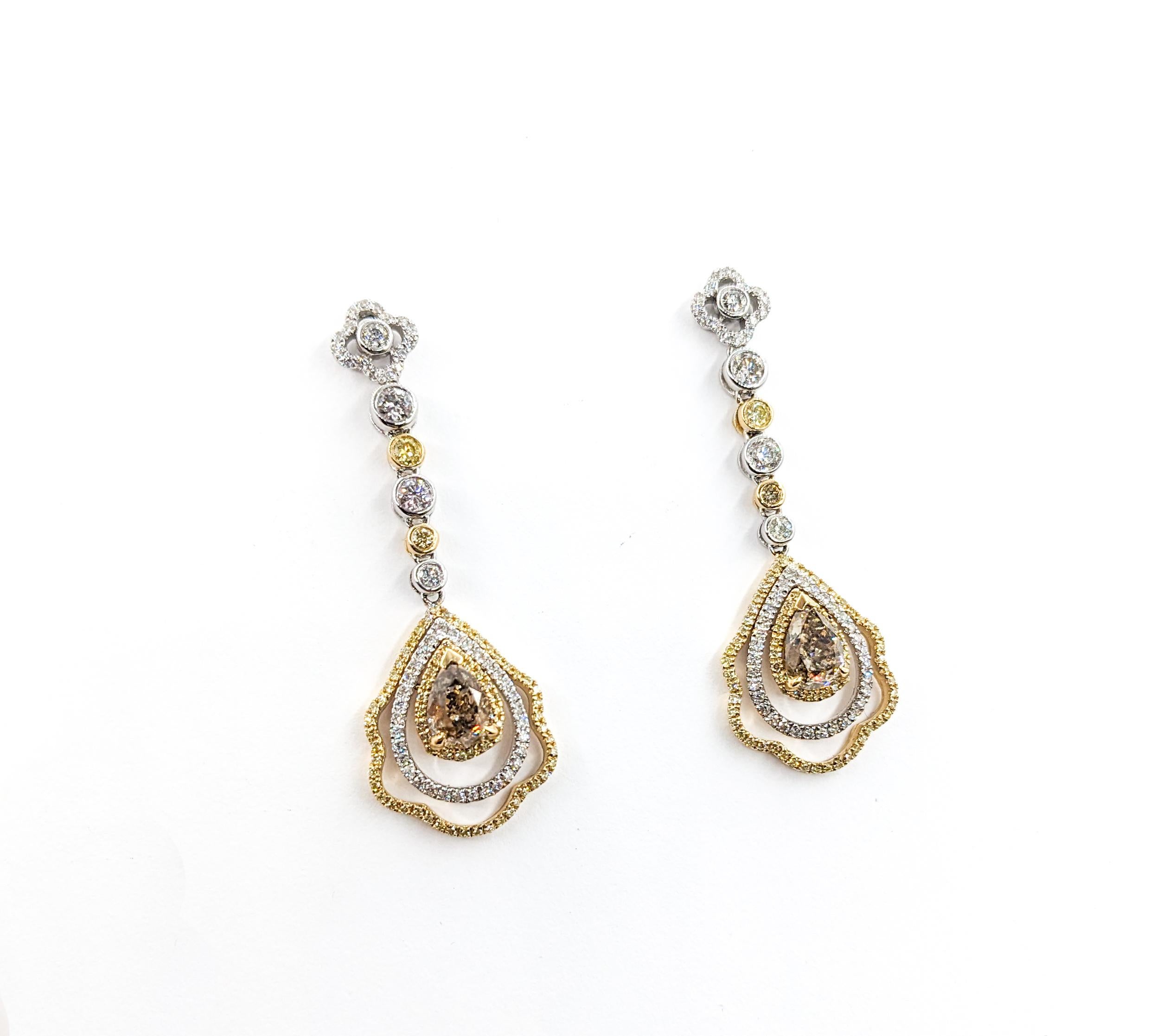 3.64ctw Diamonds Dangle Earrings In Two-Tone Gold


Introducing an exquisite pair of Women's Diamond Fashion Earrings Dangle, elegantly crafted in 14kt two-tone gold. These stunning earrings feature a dazzling array of 3.64ctw diamonds, showcasing a