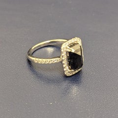 3.65 Carat Black Diamond 18K White Gold Diamond Cocktail Ring