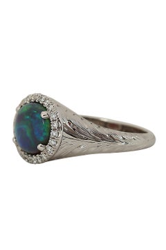 Gems Are Forever 3.65 Carat Black Opal and Diamond Ring