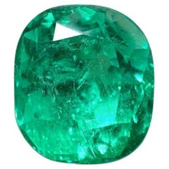 3.65 Carat Bright Yellowish Green Colombian Emerald - Cushion Cut Muzo May Gems