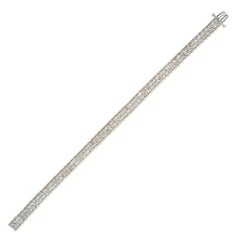 Bracciale Tennis a due file in oro giallo con diamanti da 3,65 carati