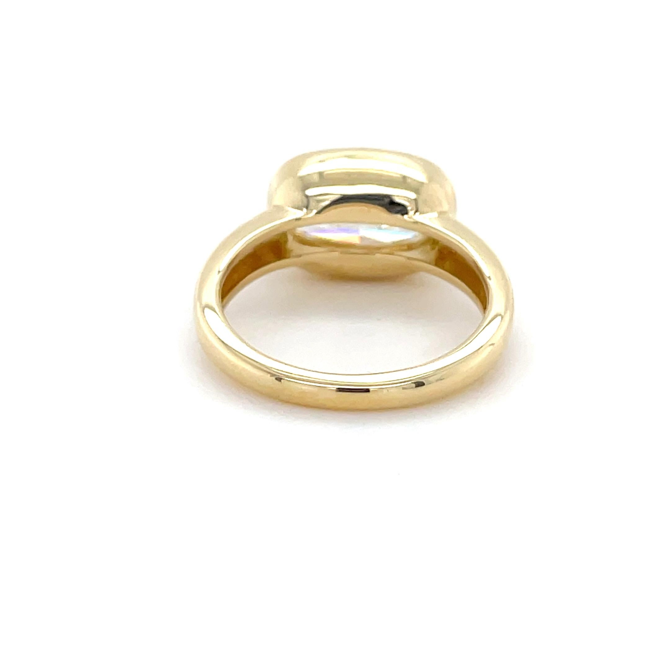 Contemporary 3.65 Carat Elongated Cushion Diamond Engagement Ring For Sale