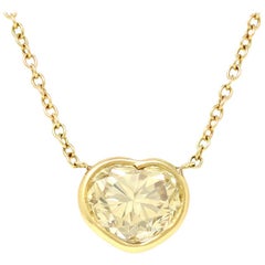 3.65 Carat Natural Fancy Yellow Heart Shape Diamond Pendant with EGL Report