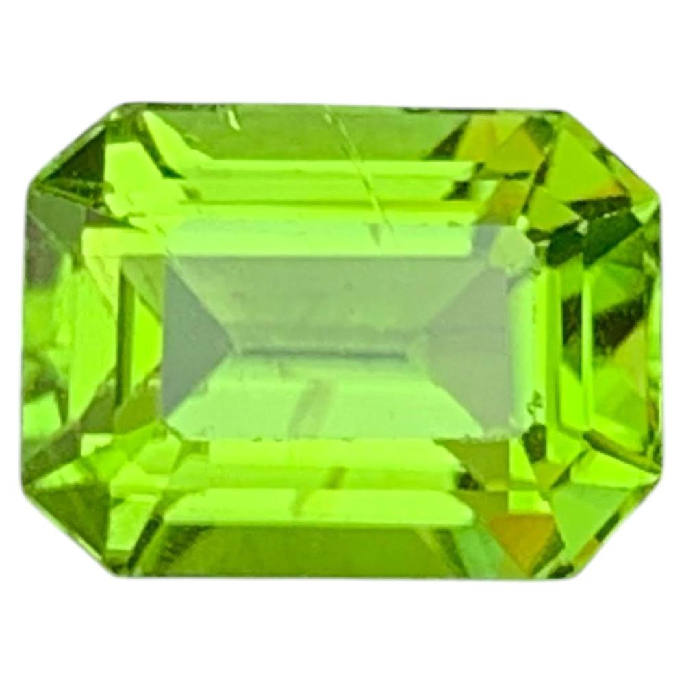 3.65 Carat Natural Loose Apple Green Peridot Emerald Cut Pakistani Gemstone