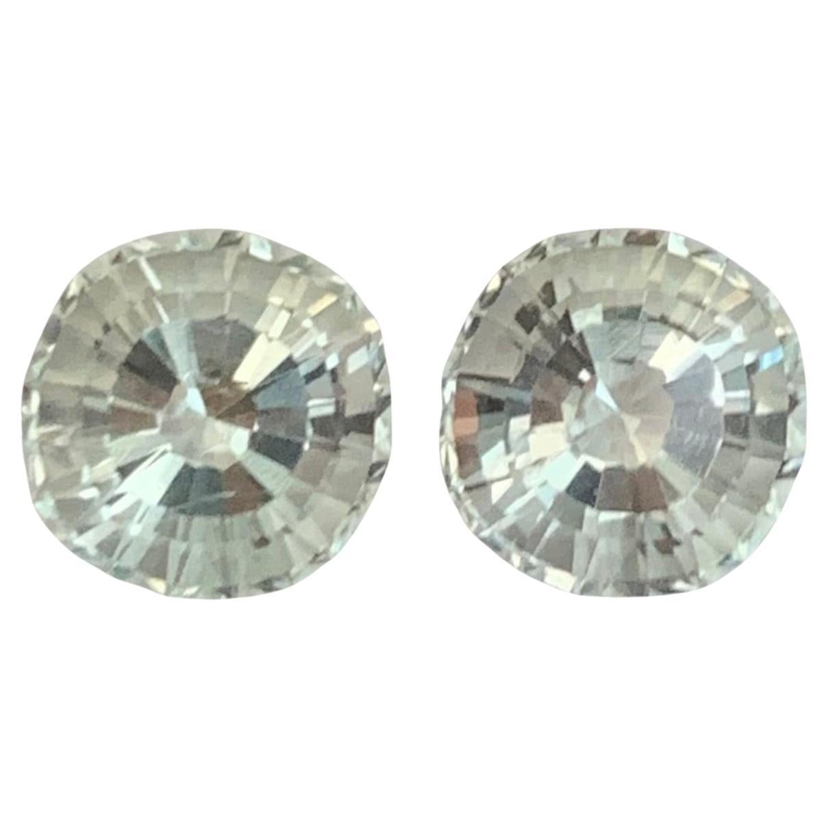 3.65 Carat Natural Loose Prasolite Green Amethyst Pair Round Fancy Shape