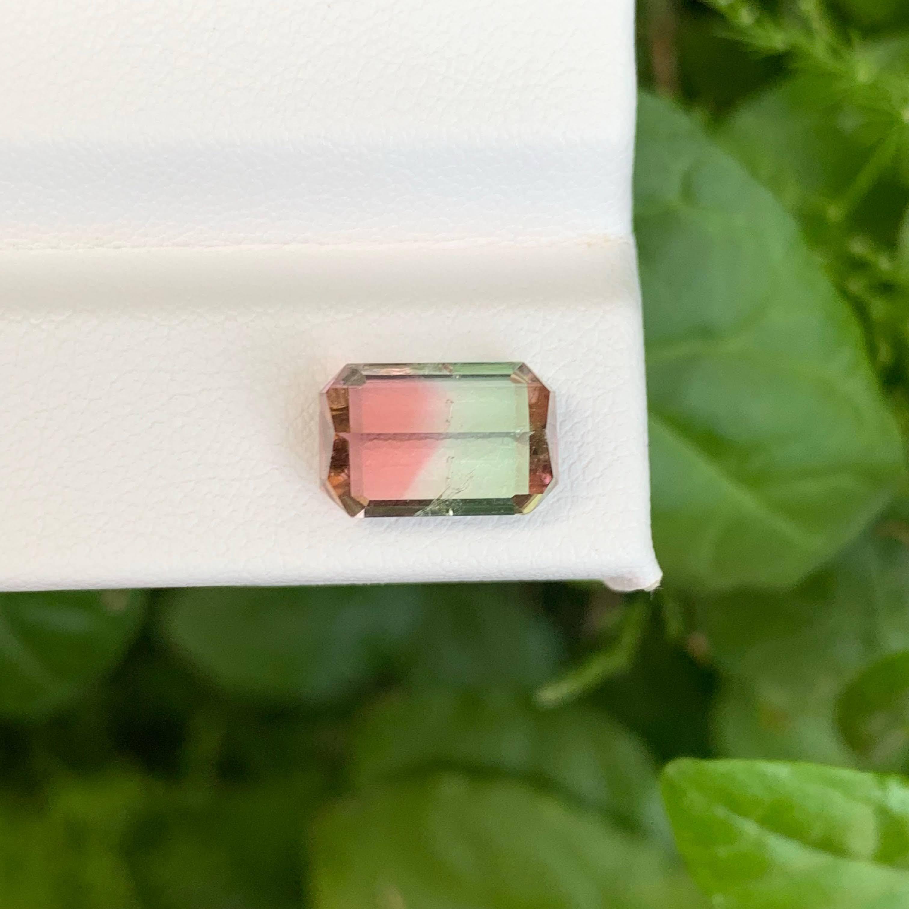 3,65 Karat Natürliche Lose Bicolor Turmalin Stein Smaragdschliff Afghanischer Edelstein im Zustand „Neu“ im Angebot in Bangkok, TH