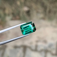 3.65 Carat Natural Loose Blue Green Tourmaline Emerald Shape Gemstone
