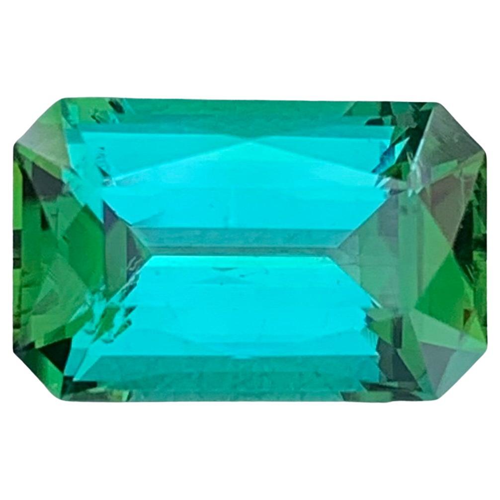 3.65 Carat Natural Loose Blue Green Tourmaline Emerald Shape Gemstone