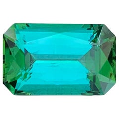 3.65 quilates de turmalina verde azul natural suelta en forma de esmeralda Gema