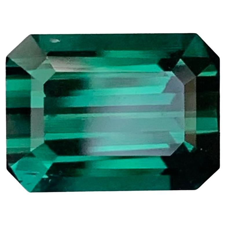 3.65 Carat Natural Loose Blue Green Tourmaline Emerald Shape Gemstone For Sale