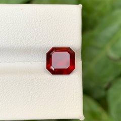 3.65 Carat Natural Loose Bright Red Garnet Stone Asscher Cut African Gemstone