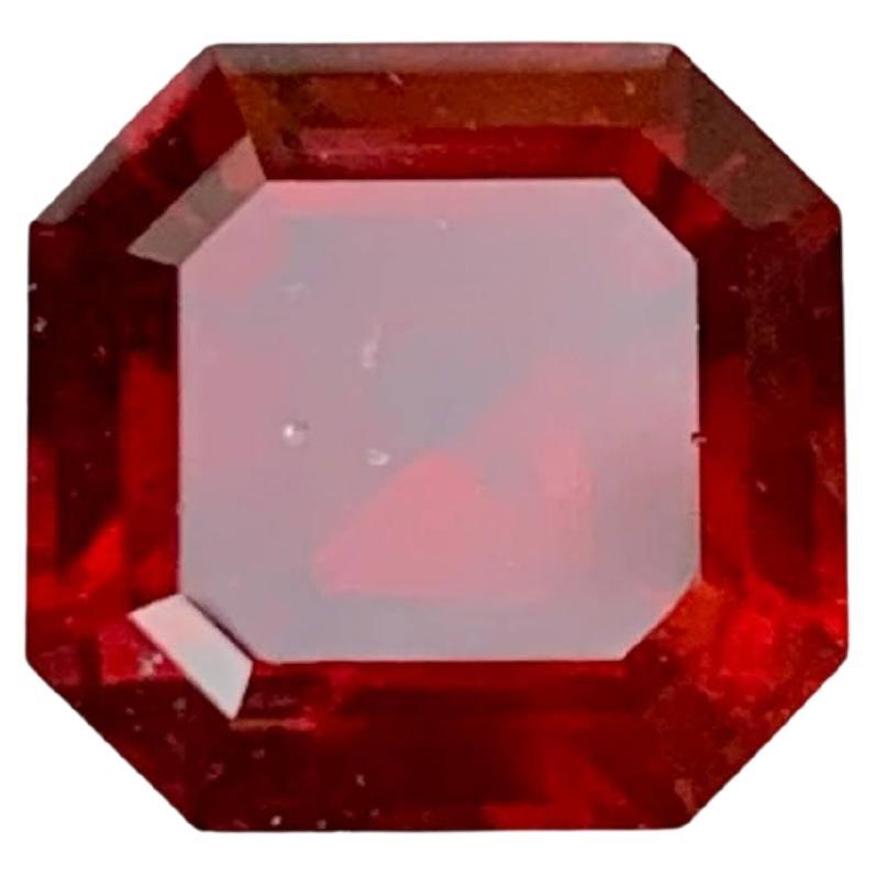 3.65 Carat Natural Loose Bright Red Garnet Stone Asscher Cut African Gemstone (pierre précieuse africaine)