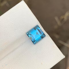 3.65 Carat Natural Loose London Blue Topaz Baguette Shape Ring Gem