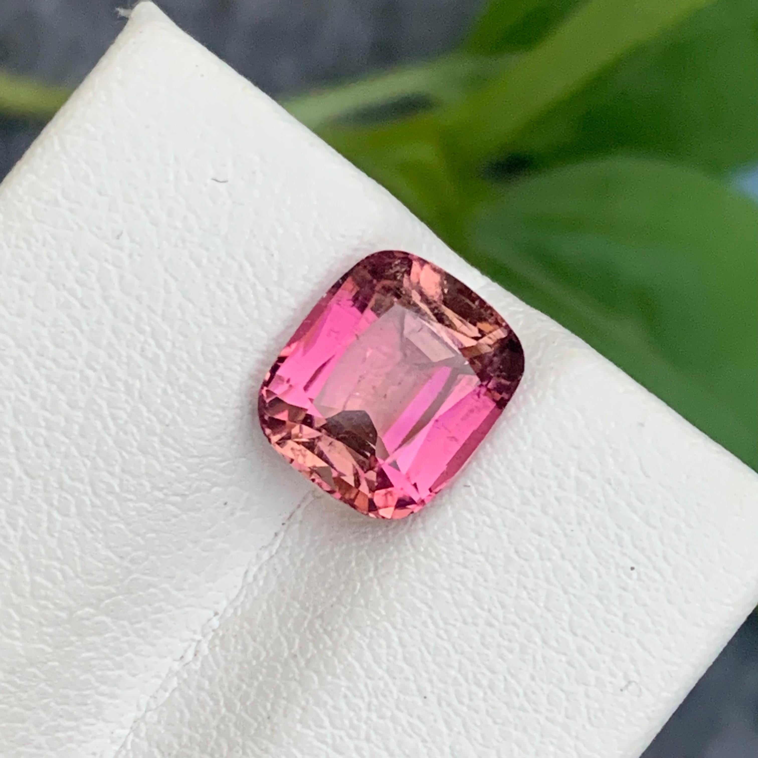 Cushion Cut 3.65 Carat Natural Loose Pink Tourmaline Long Cushion Shape For Jewelry Making For Sale