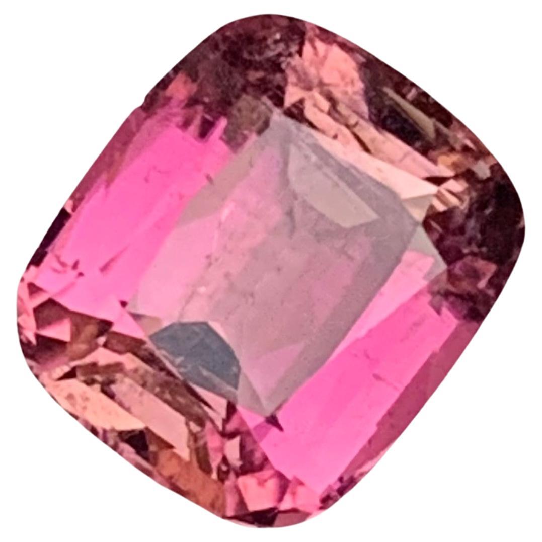 3.65 Carat Natural Loose Pink Tourmaline Long Cushion Shape For Jewelry Making For Sale