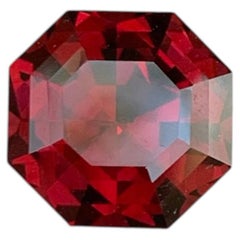 3.65 Carat Natural Loose Pinkish Red Garnet Stone Asscher Cut Tanzanian Gemstone