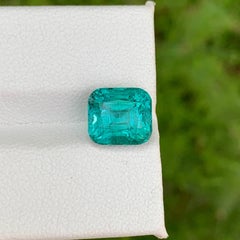3.65 Carat Natural Loose Seafoam Color Tourmaline Cushion Cut Afghan Gemstone