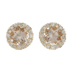 Boucles d'oreilles Morganite en or jaune 14 carats