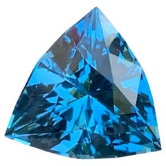 3.65 Carat Pretty Loose London Blue Topaz Trillion Cut Shape Gemstone