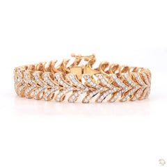 3.65 Carat Round Brilliant Cut Diamond Gold Bracelet