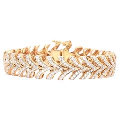 3.65 Carat Round Brilliant Cut Diamond Gold Bracelet