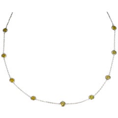 3.65 Carat Treated Yellow Diamond Necklace
