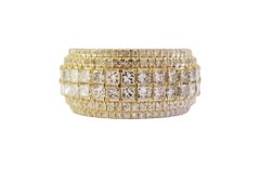 3.65 Carats Baguette Diamond Yellow Gold 14k Ring