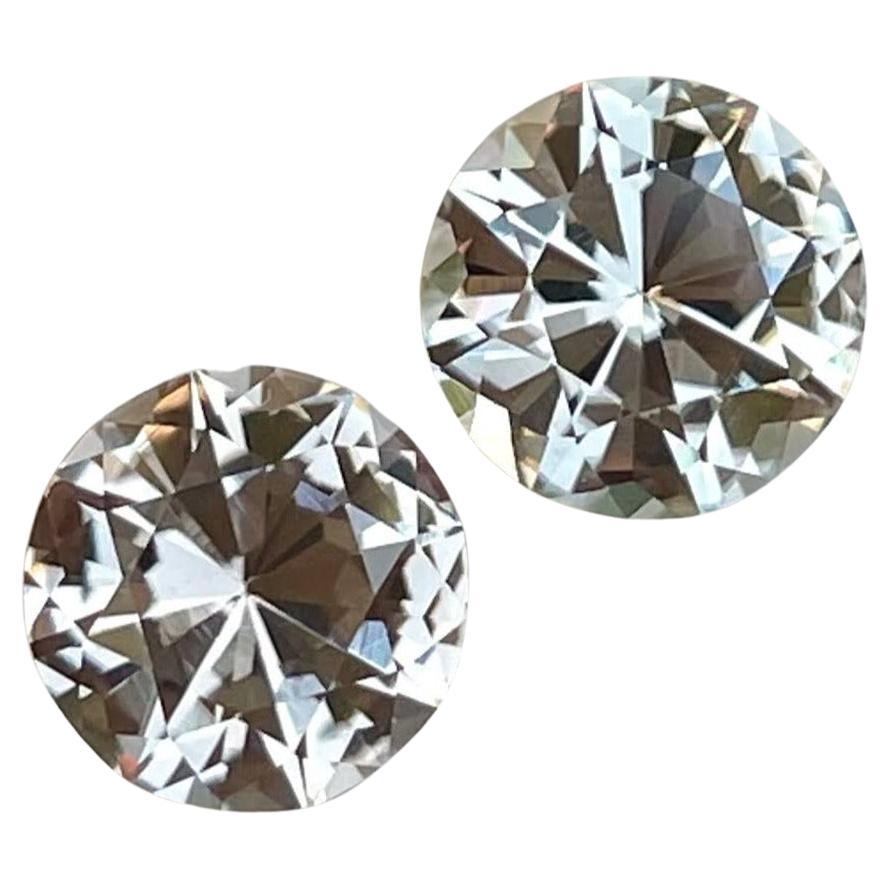3.65 Carats Brownish Gray Loose Tourmaline Pair Round Cut African Gemstones For Sale
