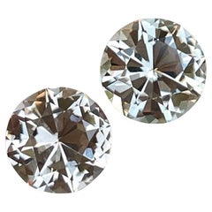 Paire de tourmalines africaines taille ronde gris brunâtre de 3,65 carats