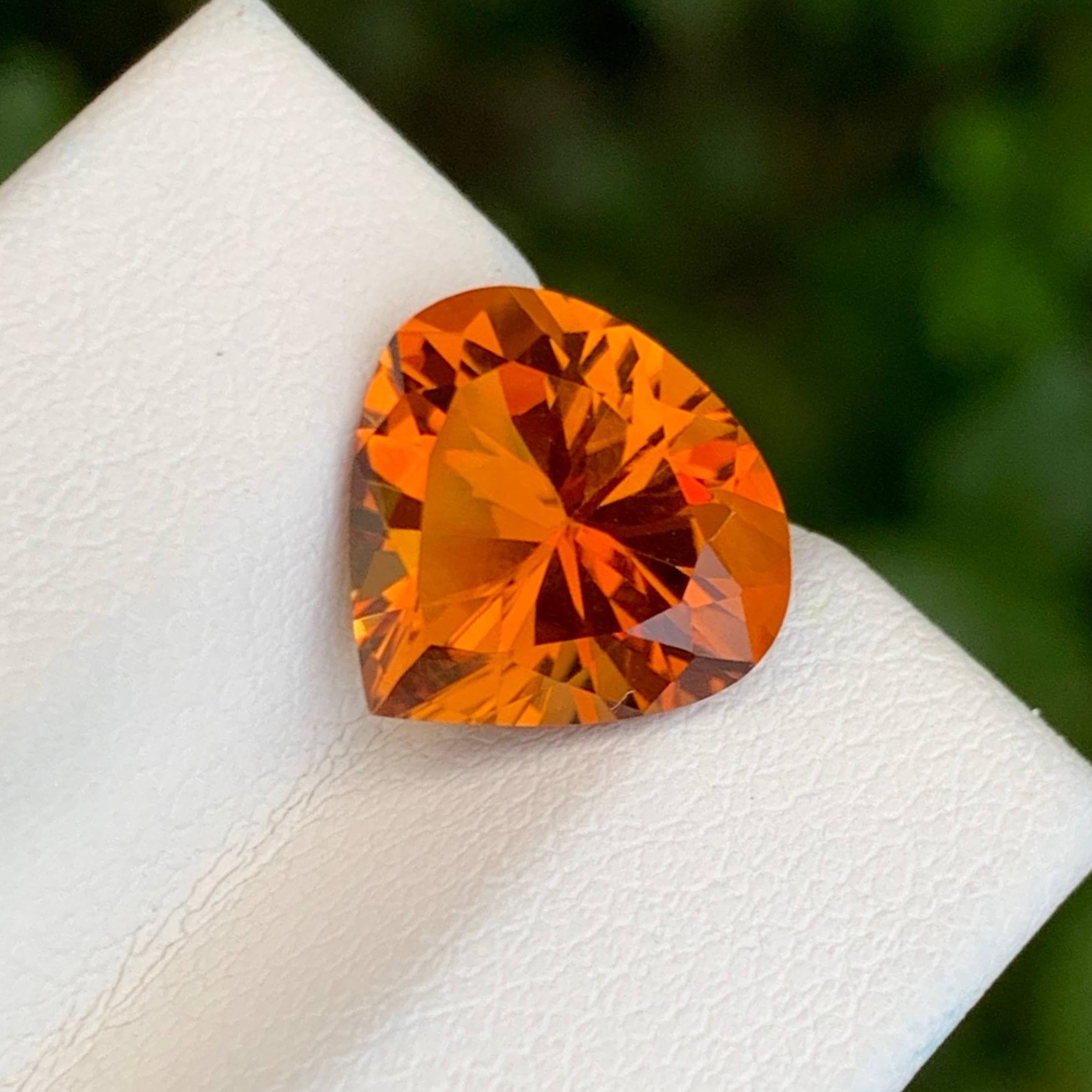 3,65 Karat Feuer Citrin Stein benutzerdefinierte Präzisionsschliff natürlichen brasilianischen Edelstein im Angebot 1
