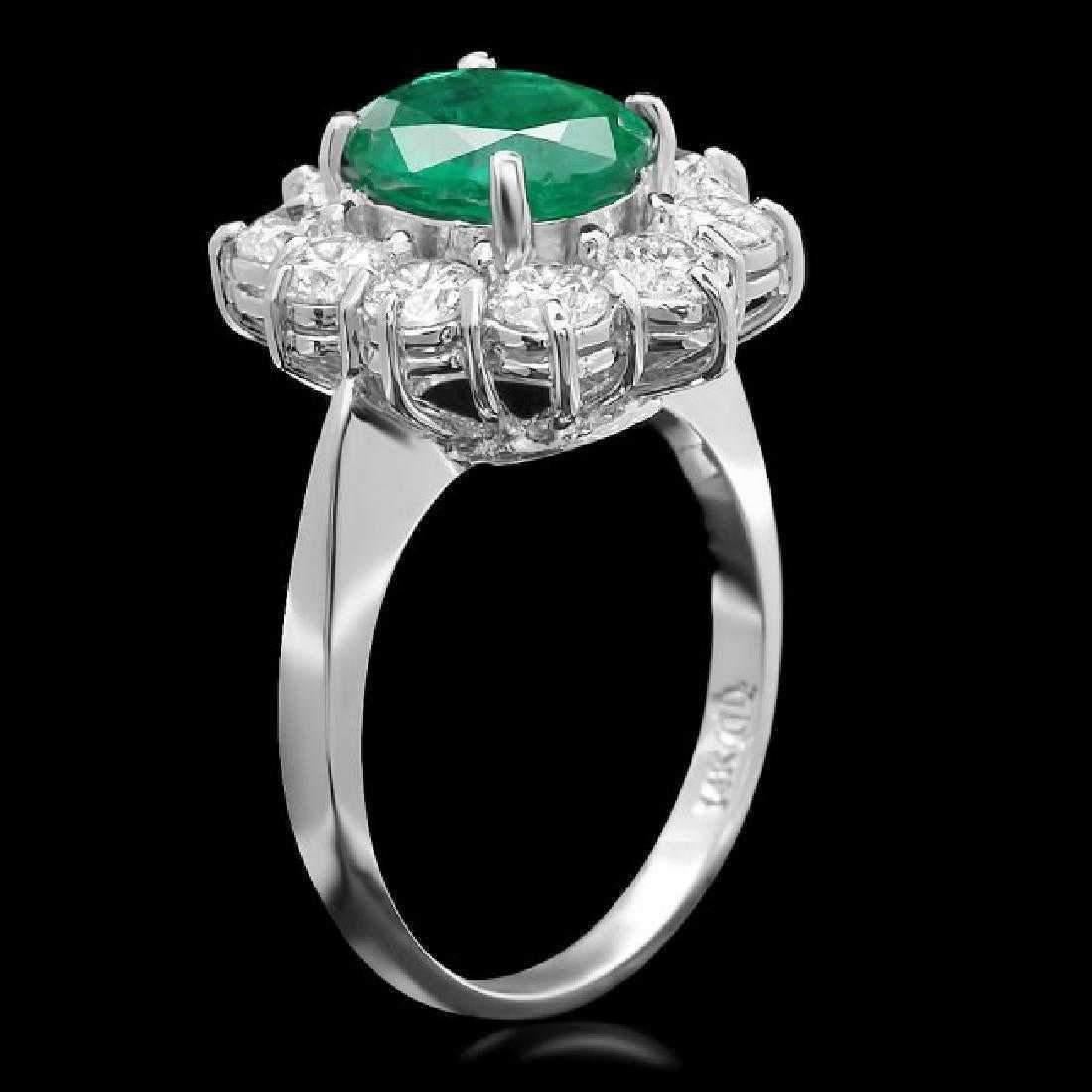 3.65 Carats Natural Emerald and Diamond 14K Solid White Gold Ring

Total Natural Green Emerald Weight is: Approx. 2.30 Carats (transparent)

Emerald Measures: 10 x 8mm

Natural Round Diamonds Weight: Approx. 1.35 Carats (color G-H / Clarity