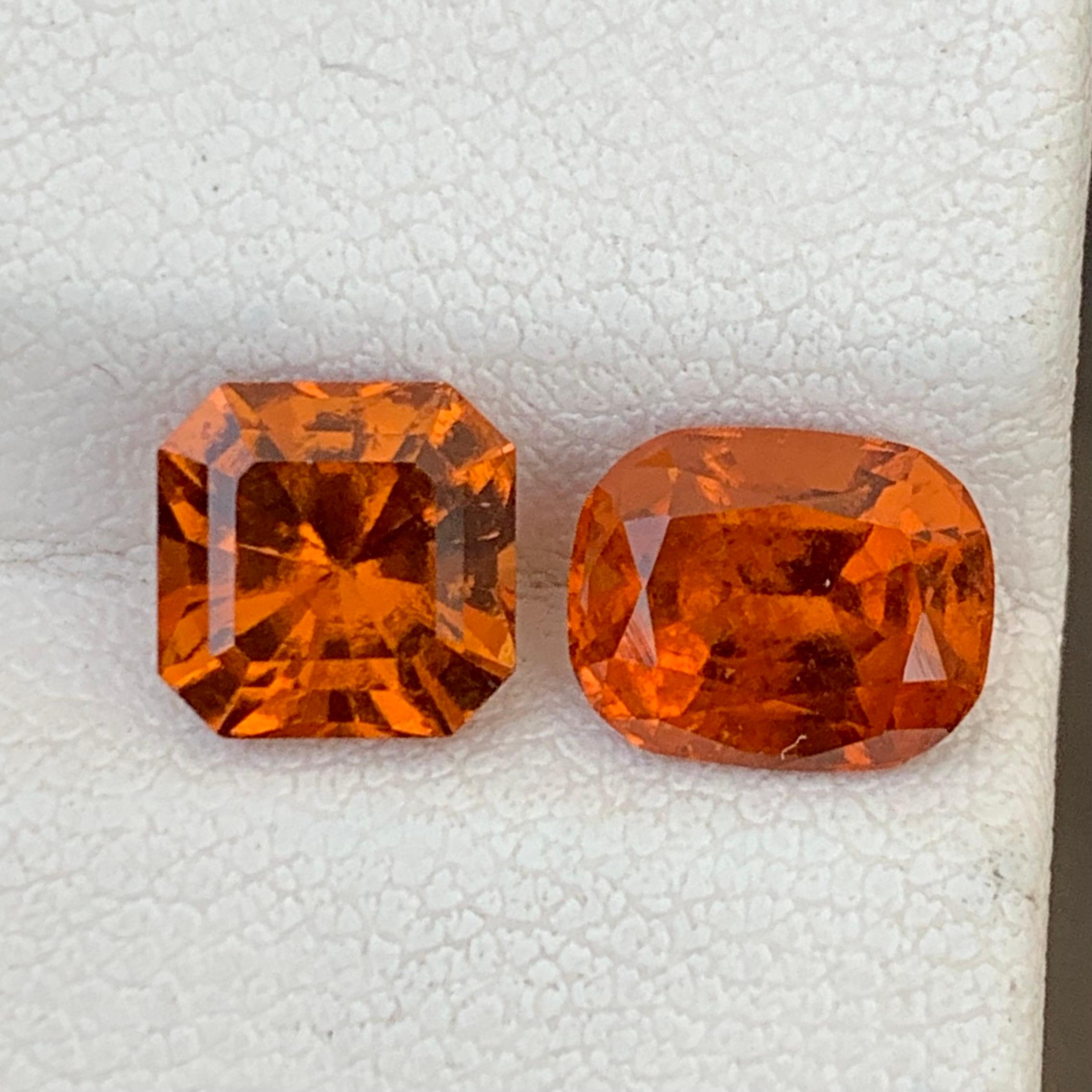 3.65 Carats Natural Loose Fanta Hessonite Garnet Pieces For Ring Jewelry In New Condition For Sale In Peshawar, PK