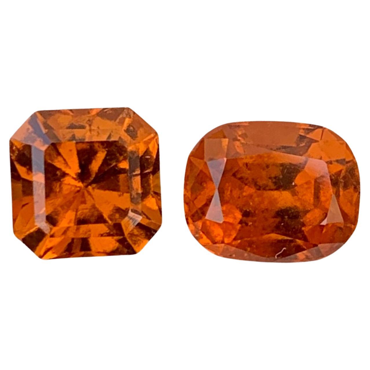 3.65 Carats Natural Loose Fanta Hessonite Garnet Pieces For Ring Jewelry