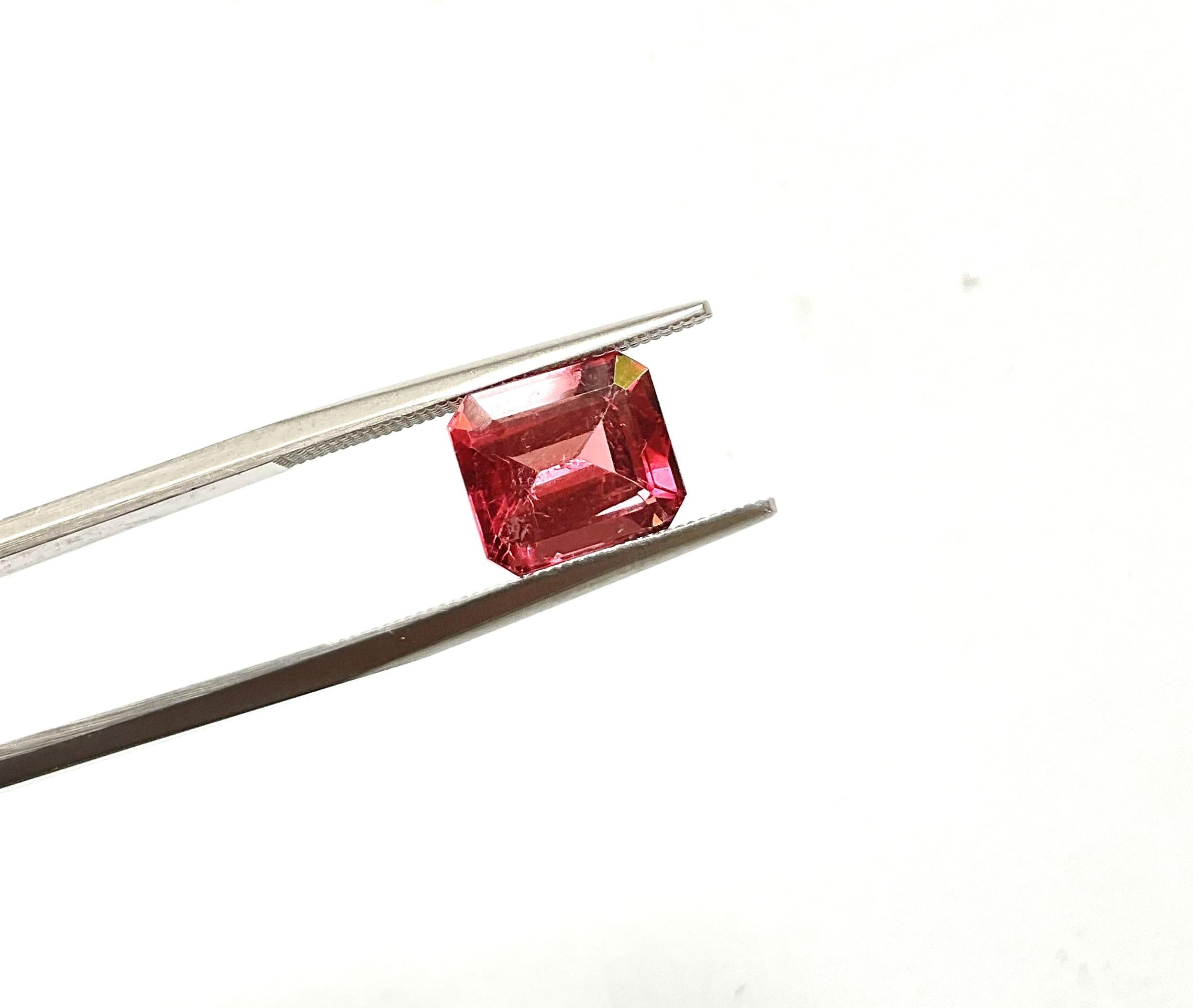 3,65 Karat Rosa Turmalin Facettierter achteckiger Stein im Achteckschliff, feiner Schmuck, natürliche Edelsteine im Angebot 1