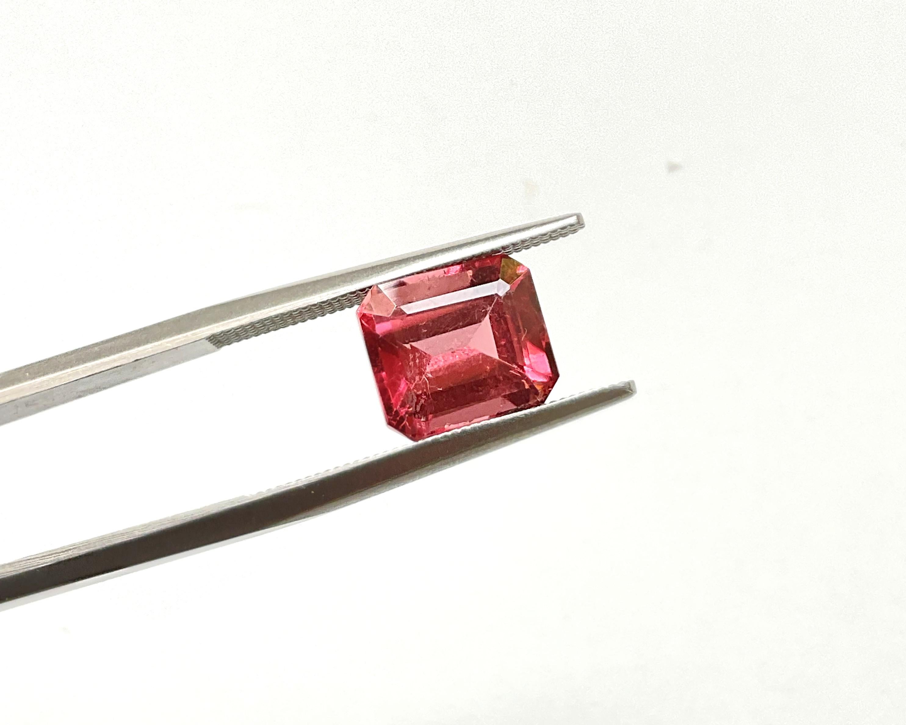 3,65 Karat Rosa Turmalin Facettierter achteckiger Stein im Achteckschliff, feiner Schmuck, natürliche Edelsteine im Angebot 2