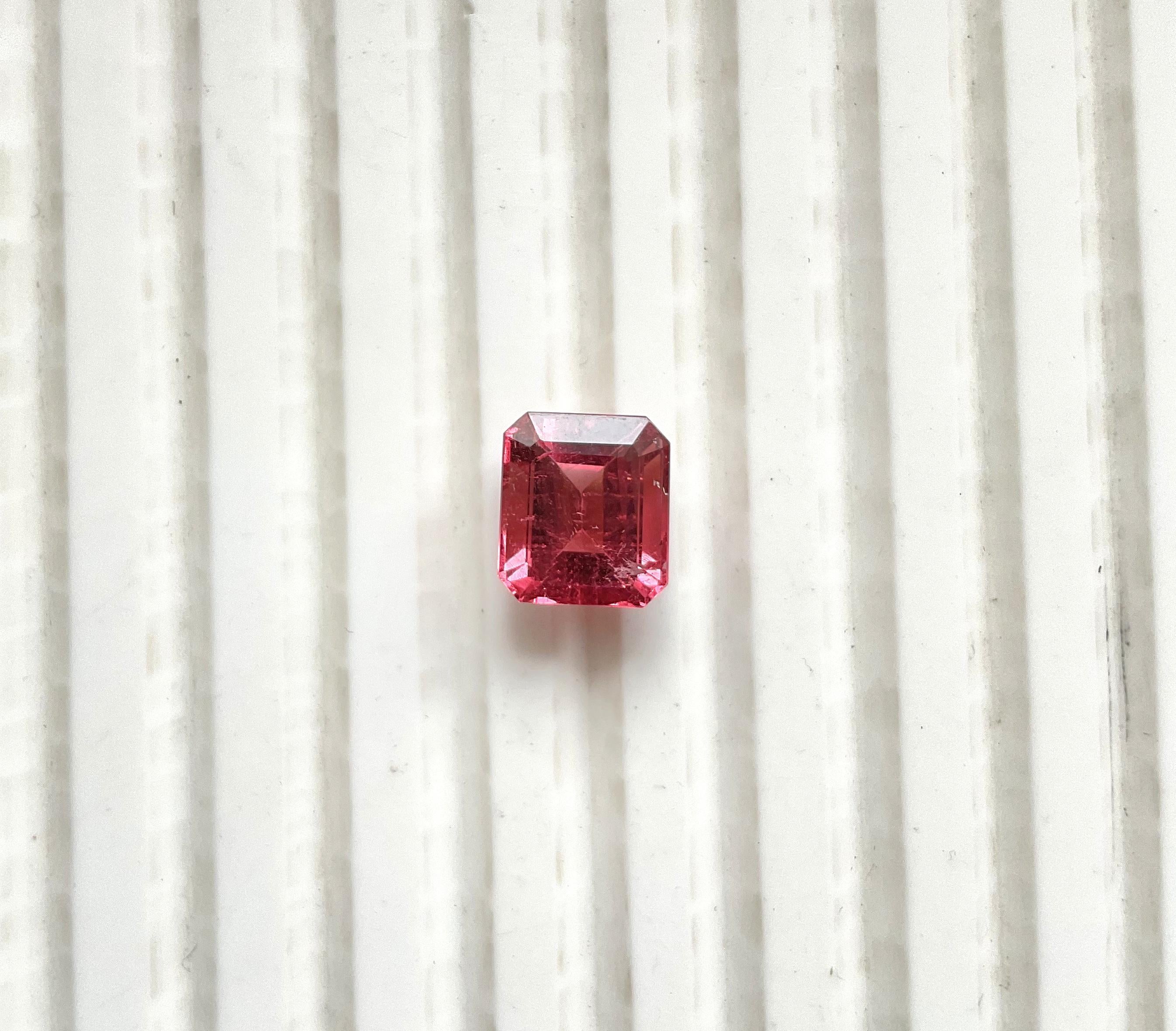 3,65 Karat Rosa Turmalin Facettierter achteckiger Stein im Achteckschliff, feiner Schmuck, natürliche Edelsteine im Angebot 3