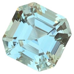 Antique 3.65 Cts Natural Light Aquamarine Loose Gemstone Asscher Cut From Pakistan Mine