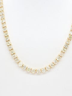 36.50 Carat Natural Diamond Necklace in 14K Yellow Gold 16"