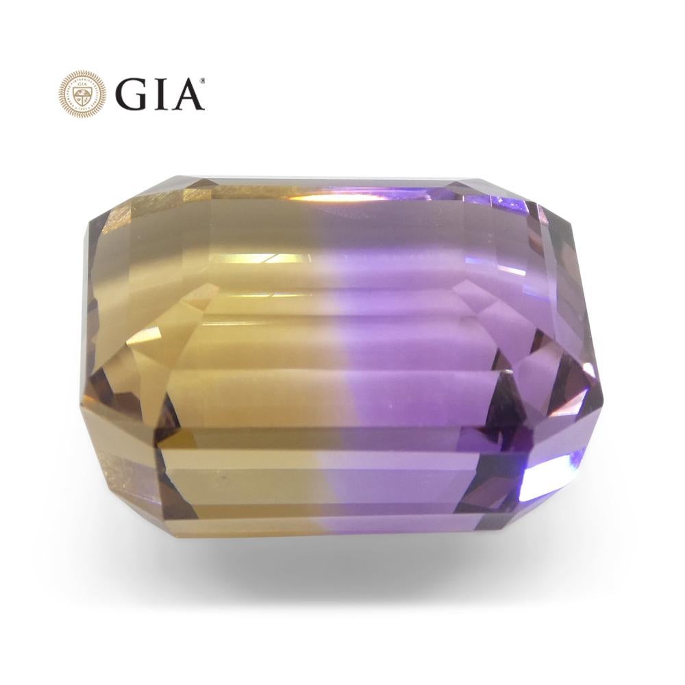 36.53 Carat Octagonal/Emerald Cut Purple & Yellow Ametrine GIA Certified For Sale 9