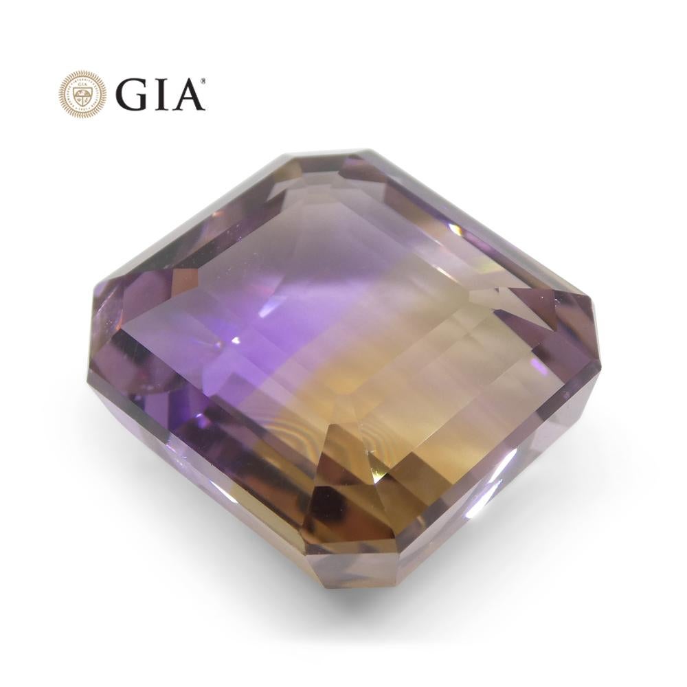 36.53ct Octagonal/Emerald Cut Purple & Yellow Ametrine GIA Certified For Sale 5