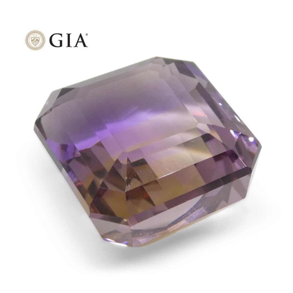 36.53ct Octagonal/Emerald Cut Purple & Yellow Ametrine GIA Certified For Sale 6
