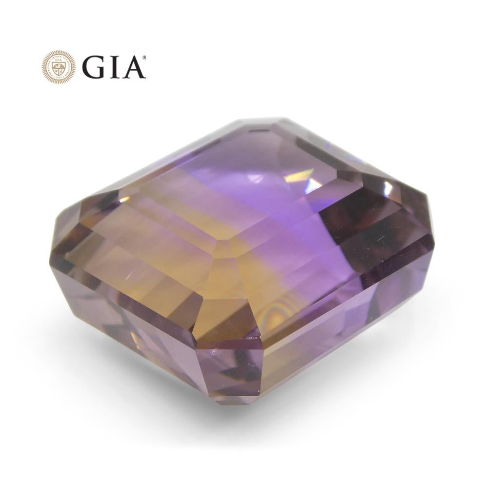 36.53ct Octagonal/Emerald Cut Purple & Yellow Ametrine GIA Certified For Sale 9