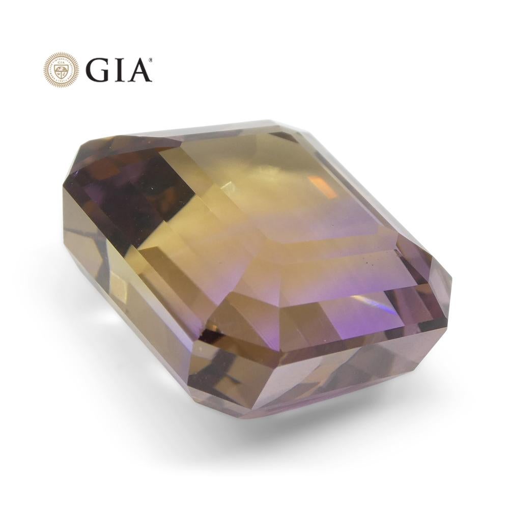 36.53ct Octagonal/Emerald Cut Purple & Yellow Ametrine GIA Certified For Sale 13