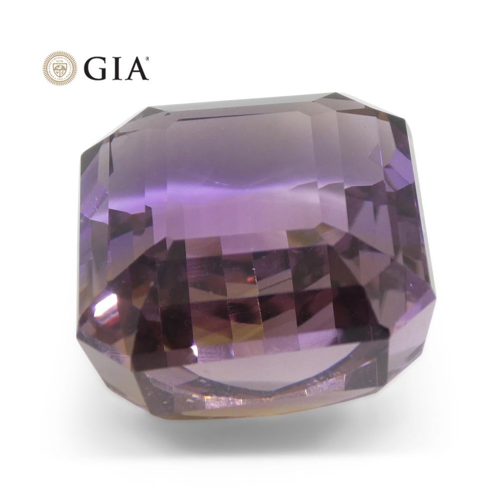 Ametrine taille octogonale/émeraude 36,53 carats pourpre et jaune certifiée GIA en vente 7